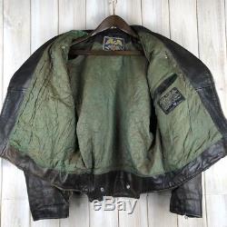 Vintage Men's Avirex Brown Biker Motorcycle Leather Jacket Perfecto M / L