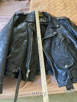 Vintage Men's Black, Leather Biker Jacket
