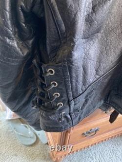 Vintage Men's Black, Leather Biker Jacket