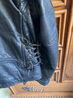 Vintage Men's Black, Leather Biker Jacket