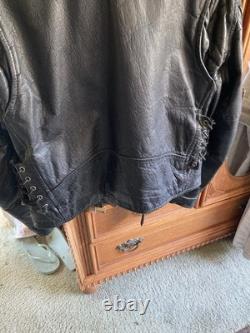 Vintage Men's Black, Leather Biker Jacket
