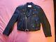 Vintage Men's Black Leather Motorcycle Jacket preowned Size S