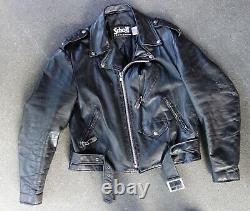 Vintage Men's Black Leather SCHOTT 618 Perfecto Classic Motorcycle Jacket 44