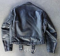 Vintage Men's Black Leather SCHOTT 618 Perfecto Classic Motorcycle Jacket 44