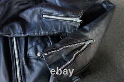 Vintage Men's Black Leather SCHOTT 618 Perfecto Classic Motorcycle Jacket 44