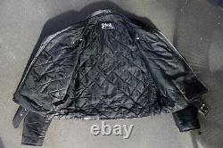 Vintage Men's Black Leather SCHOTT 618 Perfecto Classic Motorcycle Jacket 44