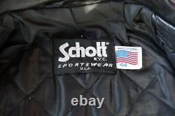 Vintage Men's Black Leather SCHOTT 618 Perfecto Classic Motorcycle Jacket 44