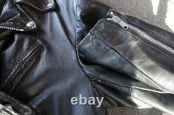 Vintage Men's Black Leather SCHOTT 618 Perfecto Classic Motorcycle Jacket 44