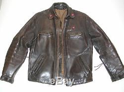 Vintage Men's Brown Leather Cafe Racer Motorcycle Biker Jacket