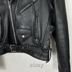 Vintage Men's Classic Motorcycle Leather Jacket Biker 40 Black Distressed Vintage Men's Classic Motorcycle Leather Jacket Biker 40 Black Distressed