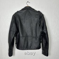 Vintage Men's Classic Motorcycle Leather Jacket Biker 40 Black Distressed Vintage Men's Classic Motorcycle Leather Jacket Biker 40 Black Distressed