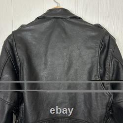 Vintage Men's Classic Motorcycle Leather Jacket Biker 40 Black Distressed