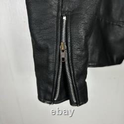Vintage Men's Classic Motorcycle Leather Jacket Biker 40 Black Distressed Vintage Men's Classic Motorcycle Leather Jacket Biker 40 Black Distressed