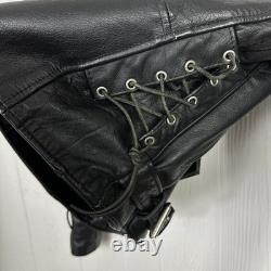 Vintage Men's Classic Motorcycle Leather Jacket Biker 40 Black Distressed