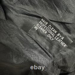 Vintage Men's Classic Motorcycle Leather Jacket Biker 40 Black Distressed