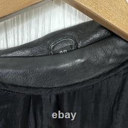 Vintage Men's Classic Motorcycle Leather Jacket Biker 40 Black Distressed