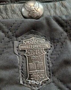 Vintage Men's Harley Davidson Black Motorcycle Jacket L