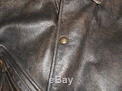 Vintage Men's Harley Davidson Embossed Gothic Brown Leather Bomber Jacket XL