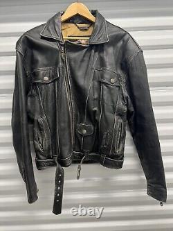 Vintage Men's Harley Davidson Metal Masterpieces Leather Jacket Size Medium