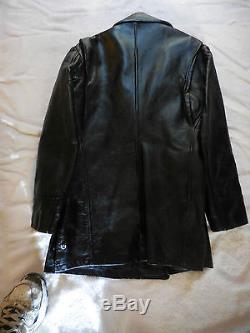 Vintage Men's Horsehide Leather Police Motorcycle Jacket- Med/Large-Very Heavy-