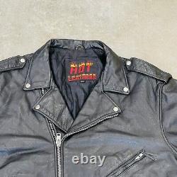 Vintage Men's Hot Leathers Motorcycle Biker Jacket Men's Size 58 3XL Leather