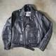 Vintage Men's Leather Biker Jacket Size 48 Z1R Black Asymmetrical Zip up
