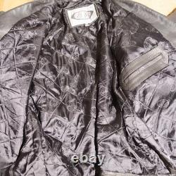 Vintage Men's Leather Biker Jacket Size 48 Z1R Black Asymmetrical Zip up