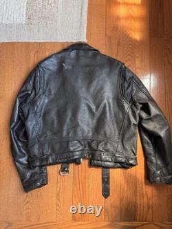 Vintage Men's Leather Motorcycle Jacket Black 46R Large Vintage Men's Leather Motorcycle Jacket Black 46R Large