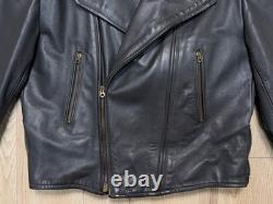 Vintage Mens 1960-70s German Leather Jacket Motorcycle Biker ZIPP Zipper Quilted