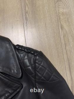 Vintage Mens 1960-70s German Leather Jacket Motorcycle Biker ZIPP Zipper Quilted