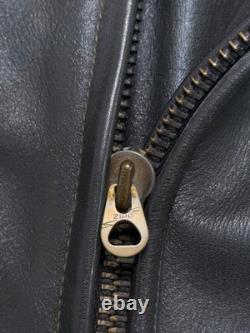 Vintage Mens 1960-70s German Leather Jacket Motorcycle Biker ZIPP Zipper Quilted