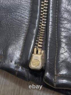 Vintage Mens 1960-70s German Leather Jacket Motorcycle Biker ZIPP Zipper Quilted