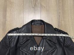 Vintage Mens 1960-70s German Leather Jacket Motorcycle Biker ZIPP Zipper Quilted
