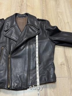 Vintage Mens 1960-70s German Leather Jacket Motorcycle Biker ZIPP Zipper Quilted