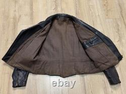 Vintage Mens 1960-70s German Leather Jacket Motorcycle Biker ZIPP Zipper Quilted