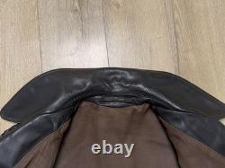 Vintage Mens 1960-70s German Leather Jacket Motorcycle Biker ZIPP Zipper Quilted