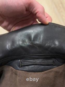 Vintage Mens 1960-70s German Leather Jacket Motorcycle Biker ZIPP Zipper Quilted