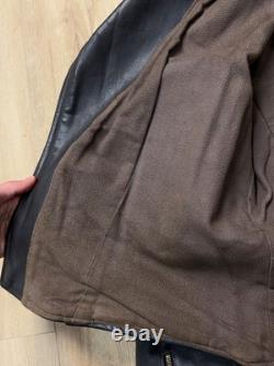 Vintage Mens 1960-70s German Leather Jacket Motorcycle Biker ZIPP Zipper Quilted