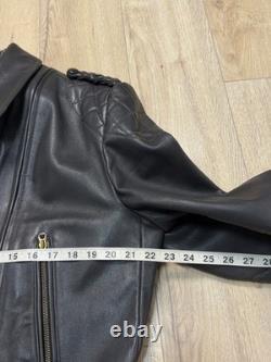 Vintage Mens 1960-70s German Leather Jacket Motorcycle Biker ZIPP Zipper Quilted