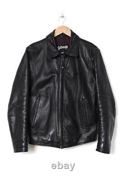 Vintage Mens SCHOTT Biker Jacket Coat Leather Black Size S