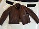 Vintage Mens Schott 46 Brown Leather Classic Cycle Rider Motorcycle Jacket USA