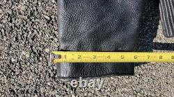 Vintage Mens Unik Ultra Black Leather Motorcycle Biker Liner & Jacket 46