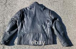 Vintage Mens Unik Ultra Black Leather Motorcycle Biker Liner & Jacket 46