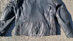 Vintage Mens Unik Ultra Black Leather Motorcycle Biker Liner & Jacket 46