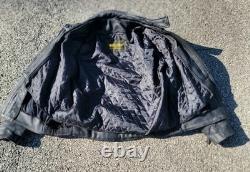 Vintage Mens Unik Ultra Black Leather Motorcycle Biker Liner & Jacket 46