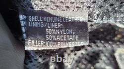 Vintage Mens Unik Ultra Black Leather Motorcycle Biker Liner & Jacket 46