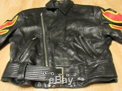 Vintage Michael Hoban North Beach Jacket Flames size 9/10 womens motorcycle moto