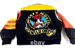 Vintage Mickey Mouse Jacket Wild One Disney Leather Motorcycle Jacket Disney
