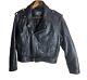 Vintage Moto Boss Men's Black Leather Motorcycle Belted Jacket Size 40