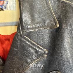 Vintage Motorcycle Black Leather Jacket UNIQUE! Distressed Perfecto-Style Biker